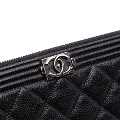 Large Quilted Caviar Boy O Case Clutch