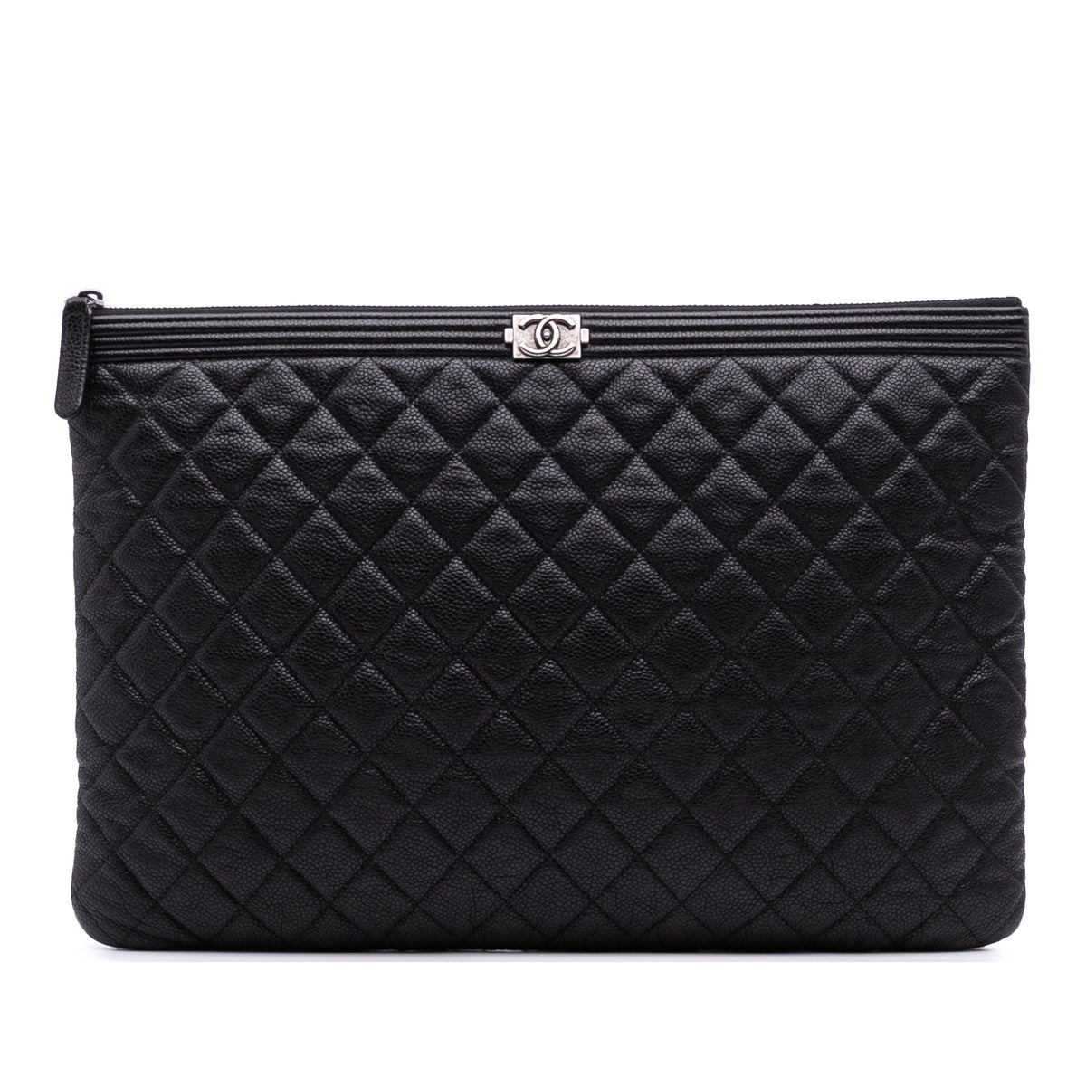 Large Quilted Caviar Boy O Case Clutch