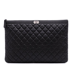 Large Quilted Caviar Boy O Case Clutch