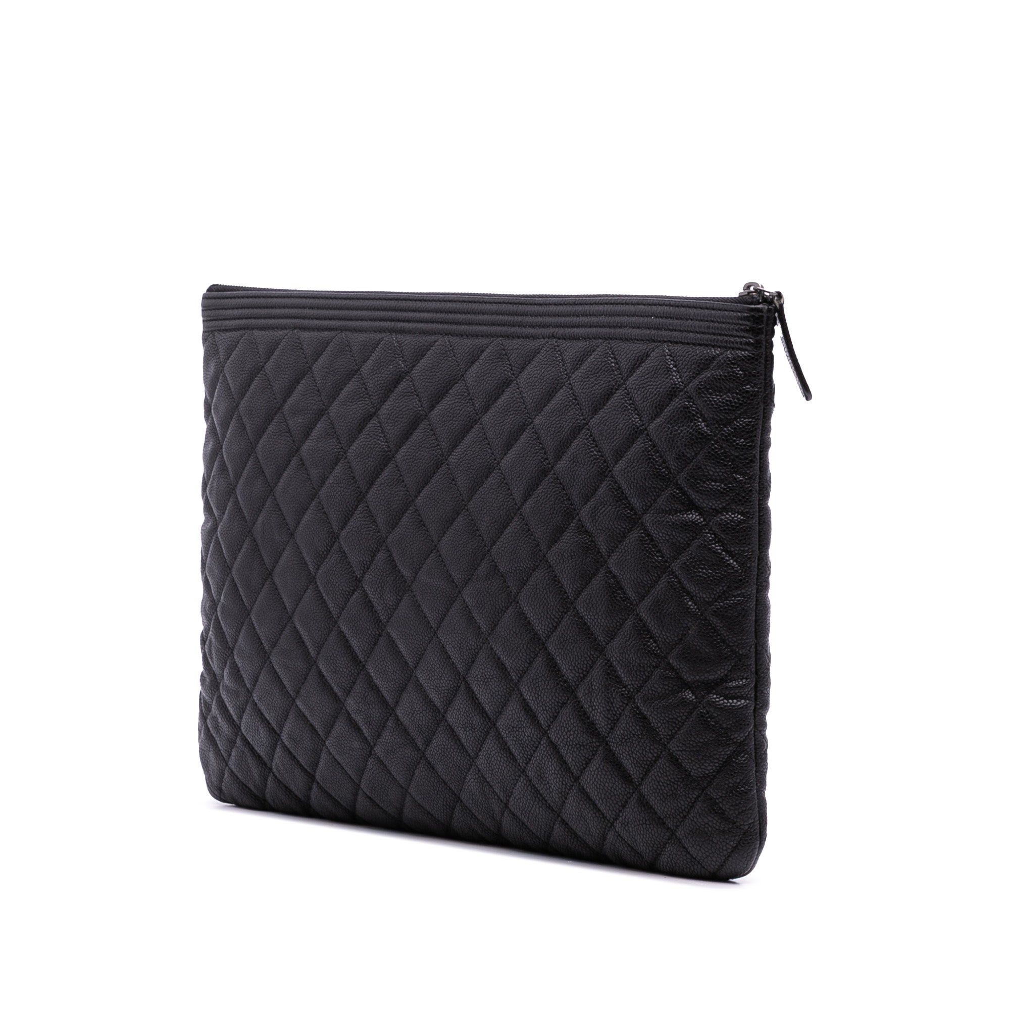 Large Quilted Caviar Boy O Case Clutch