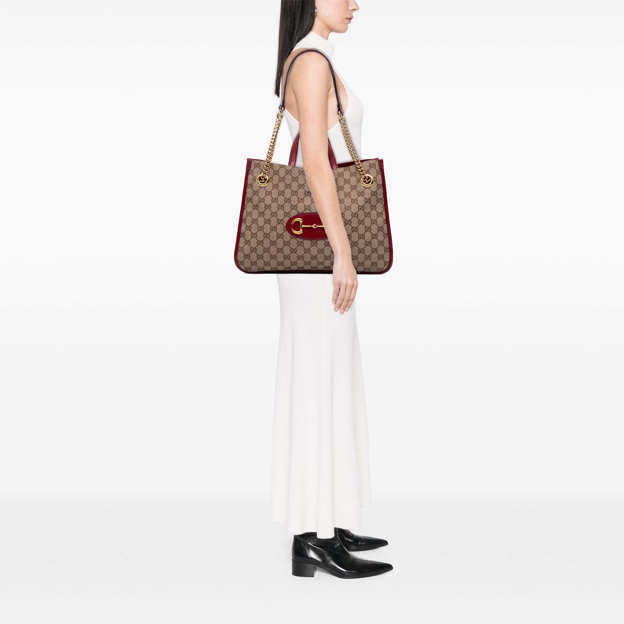 Medium GG Canvas Horsebit 1955 Chain Tote