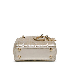 Dioramour Mini Metallic Calfskin Cannage Lady Dior