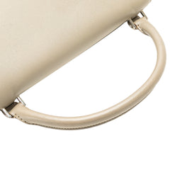 Medium Tricolor Calfskin and Suede Trapeze Satchel