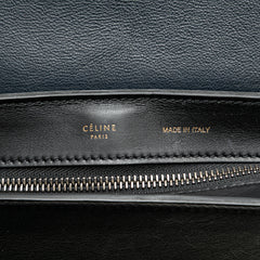 Medium Tricolor Calfskin and Suede Trapeze Satchel