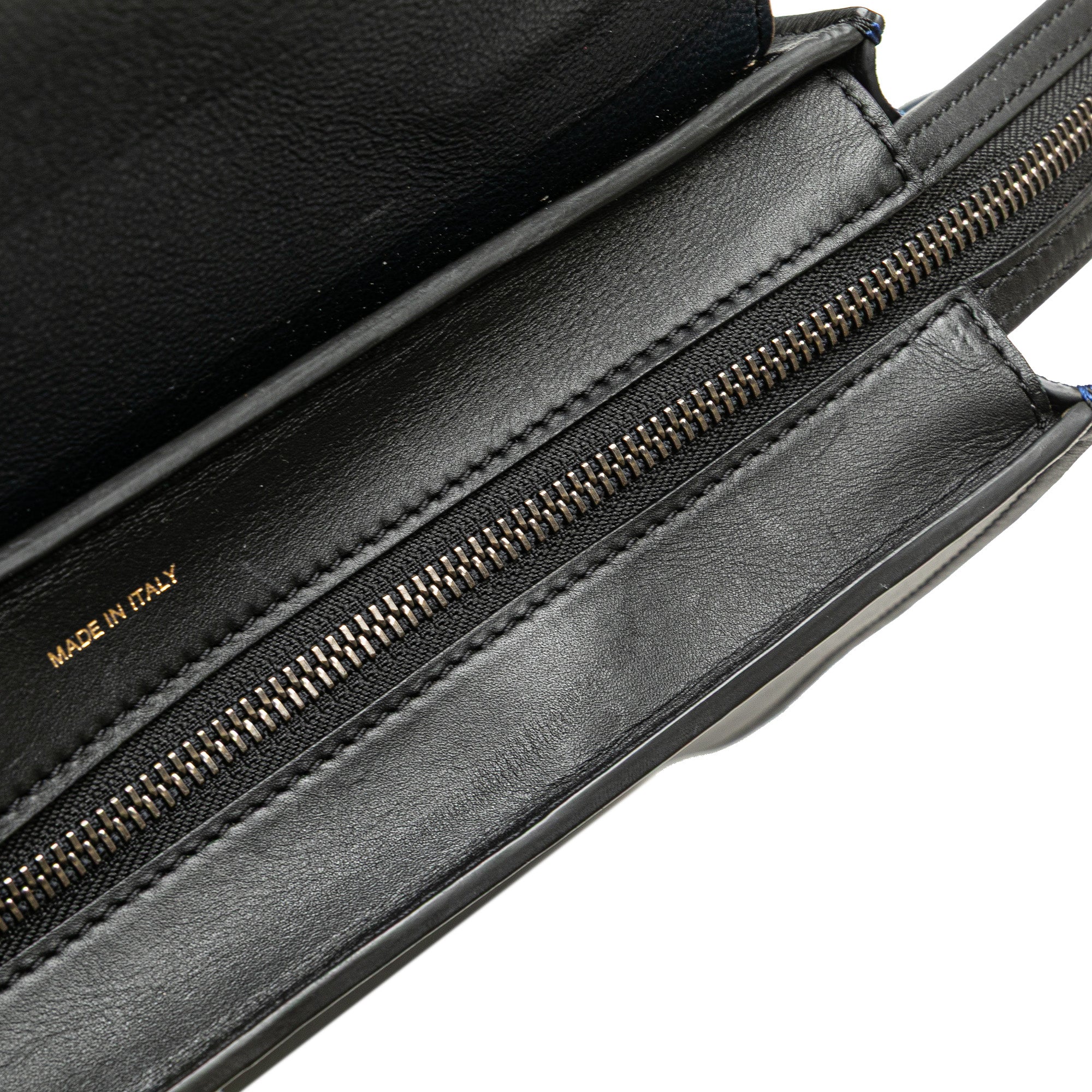 Medium Tricolor Calfskin and Suede Trapeze Satchel