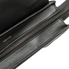 Medium Tricolor Calfskin and Suede Trapeze Satchel