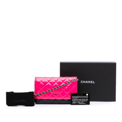 CC Quilted Patent Wallet on Chain