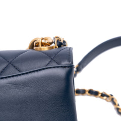 CC Quilted Lambskin Triple Pearl Chain Flap