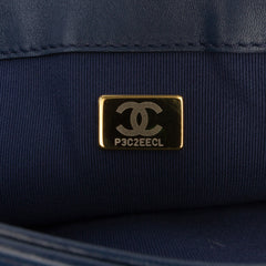 CC Quilted Lambskin Triple Pearl Chain Flap