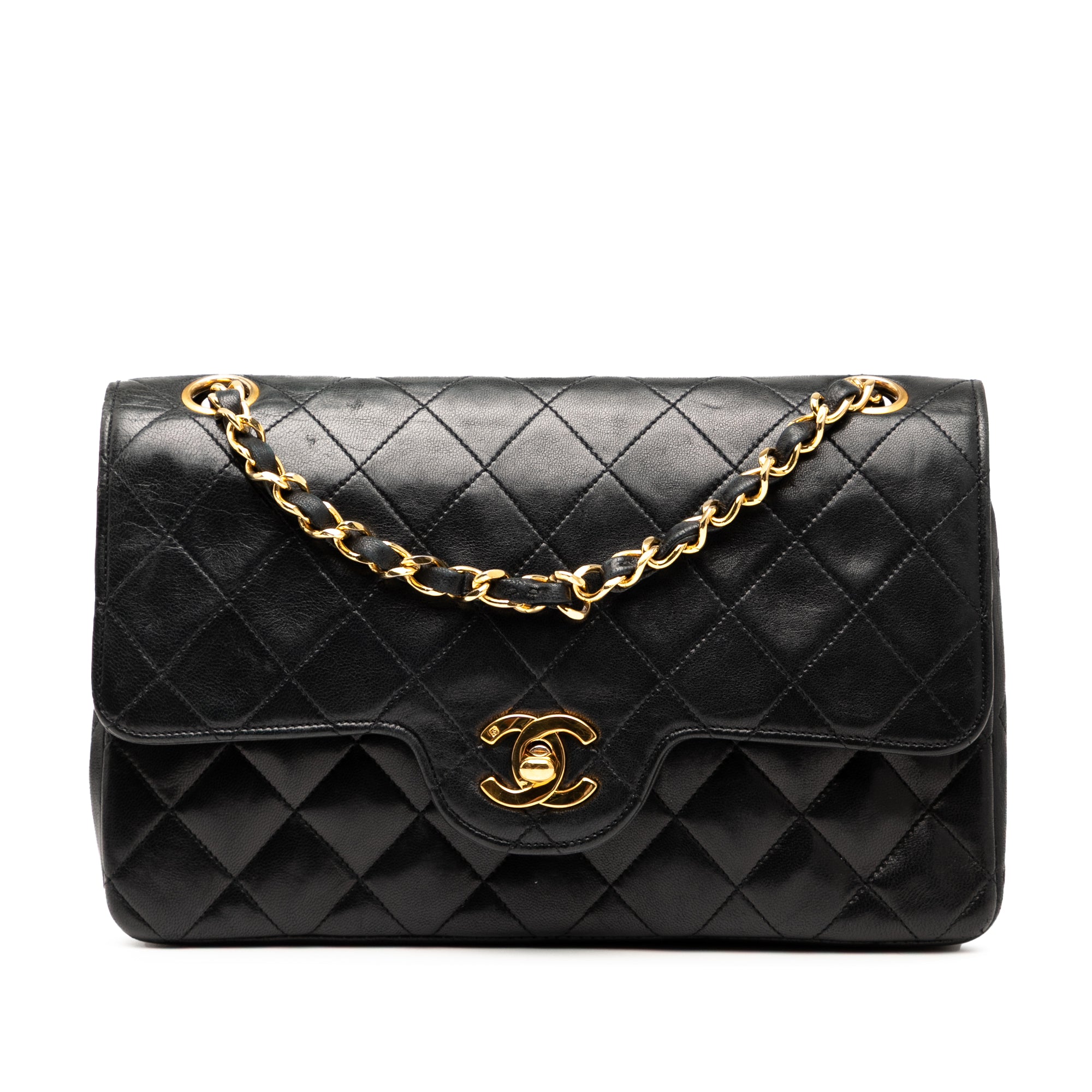 Small CC Quilted Lambskin Double Flap