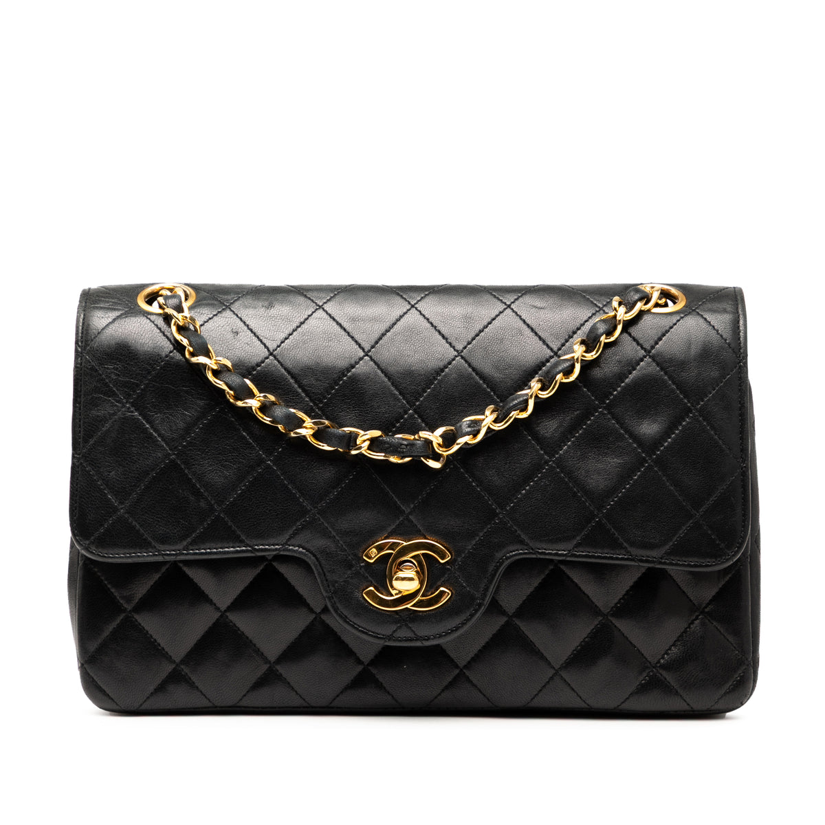 Small CC Quilted Lambskin Double Flap