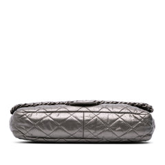Medium Quilted Metallic Aged Calfskin Chain Me Flap