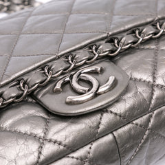 Medium Quilted Metallic Aged Calfskin Chain Me Flap