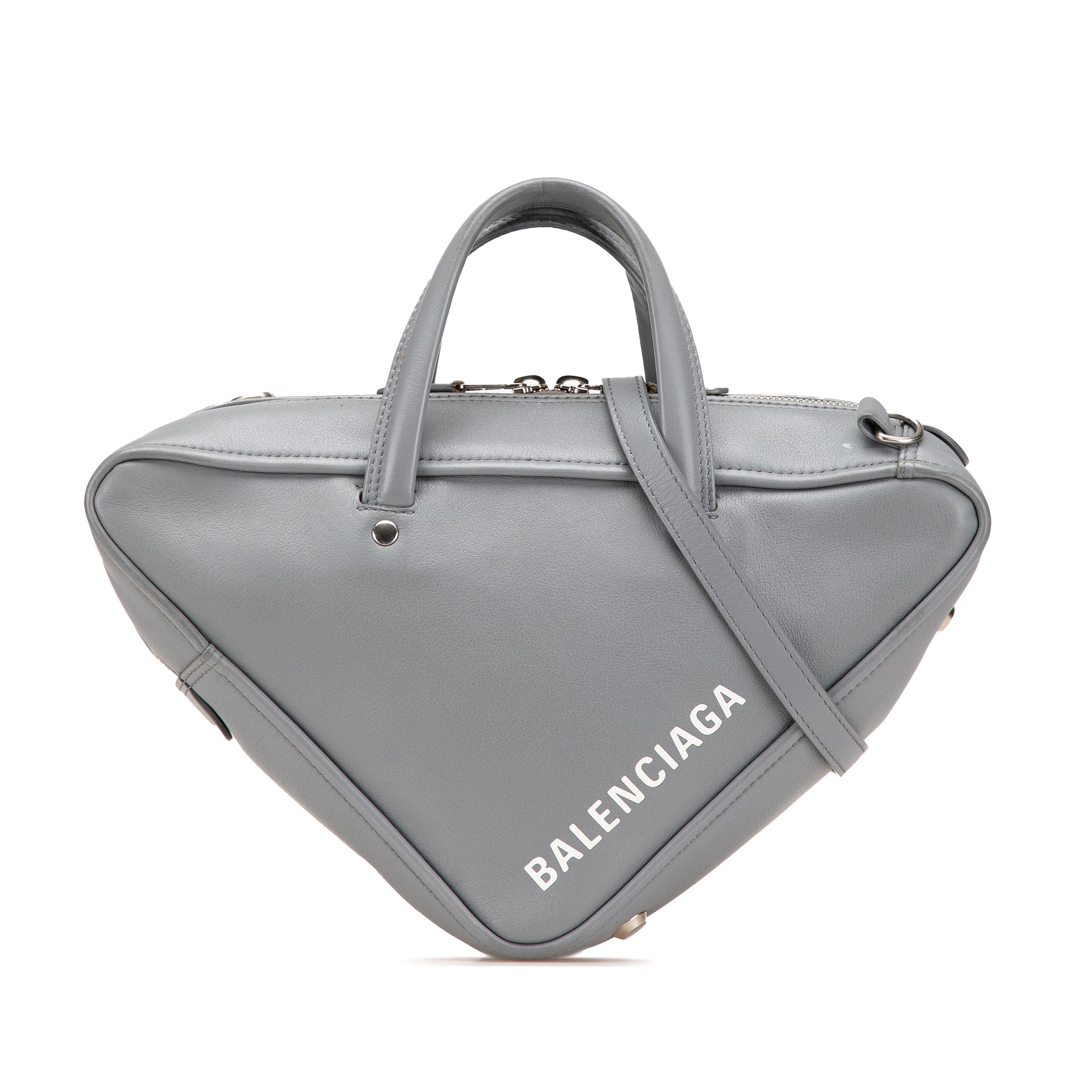 Medium Leather Triangle Duffle Bag