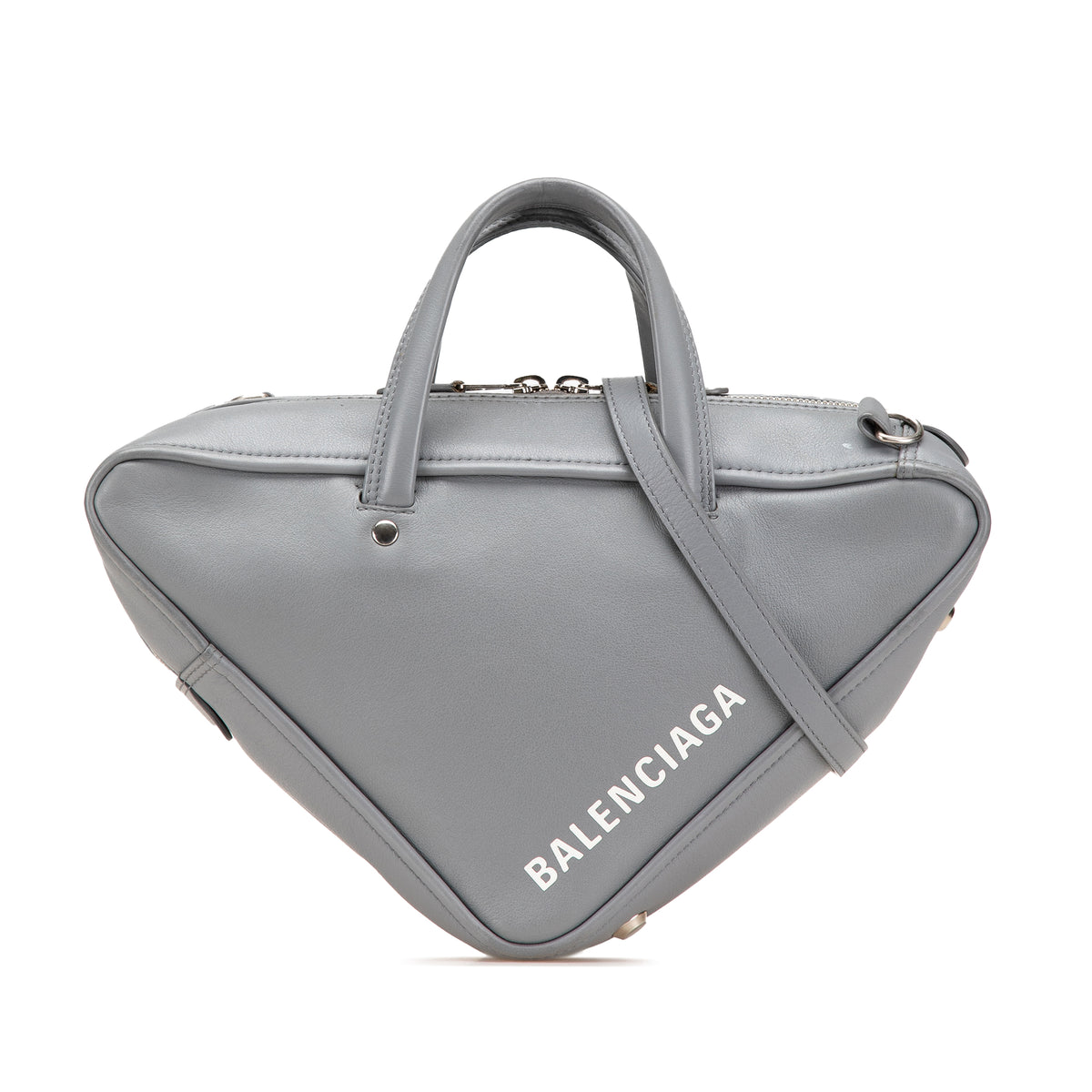 Medium Leather Triangle Duffle Bag