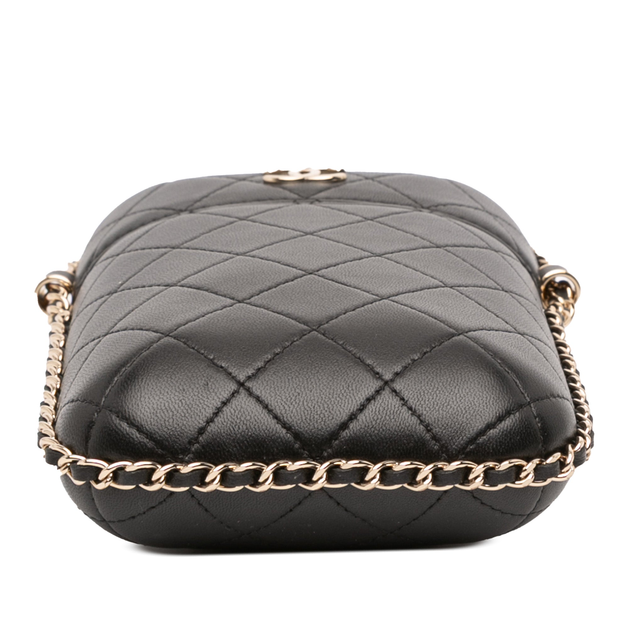CC Quilted Lambskin Chain Around Phone Holder