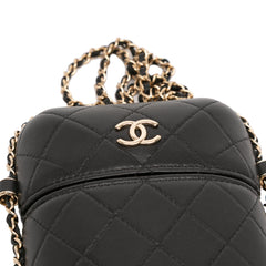 CC Quilted Lambskin Chain Around Phone Holder