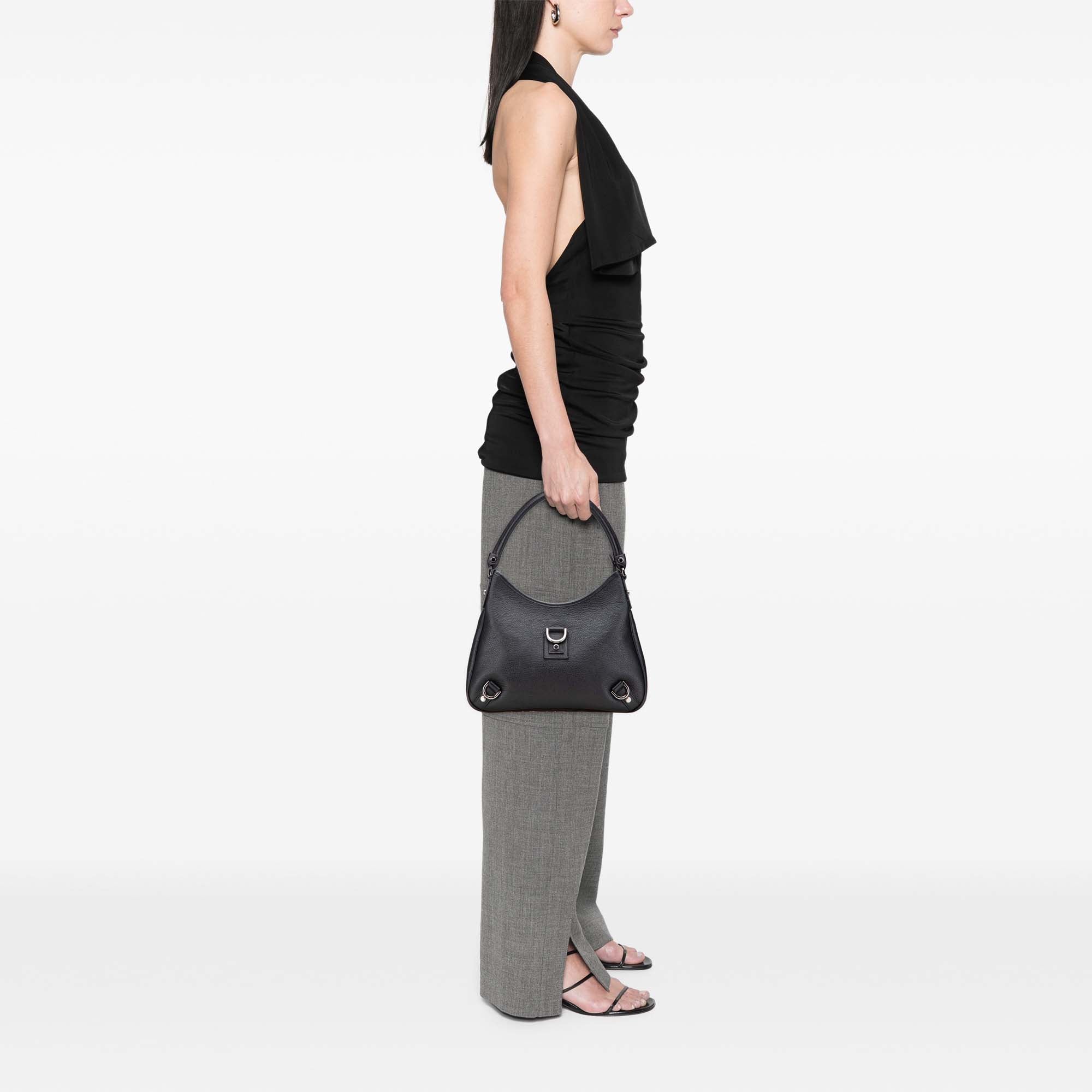 Pebbled Leather Abbey D Ring Shoulder Bag