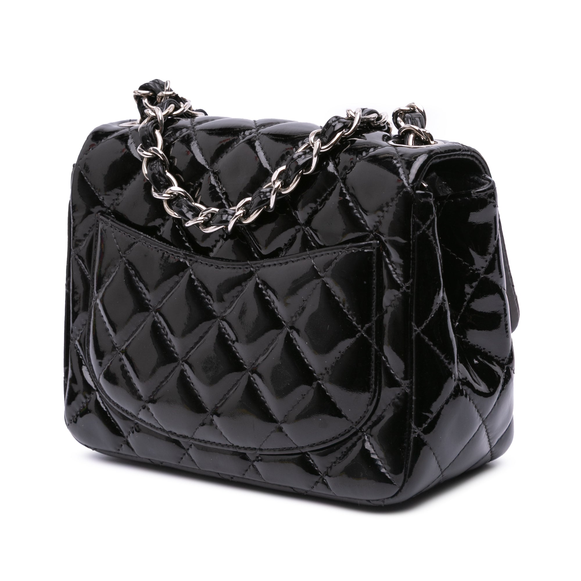 Mini Square Classic Patent Single Flap