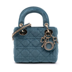 Mini Velvet Cannage Lady Dior