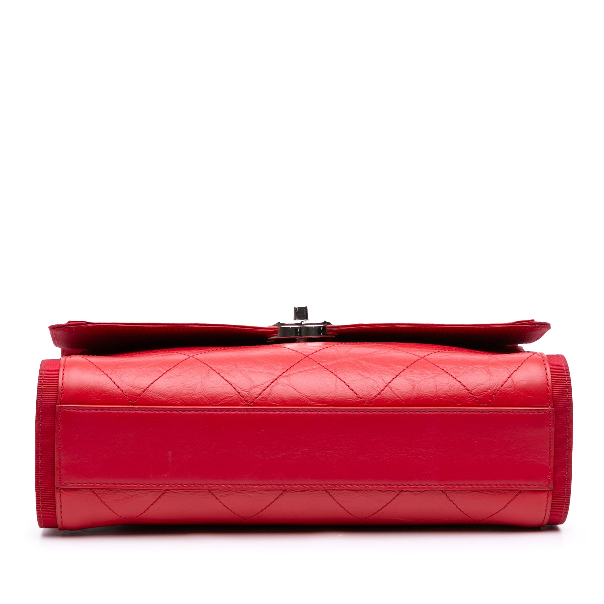 CC Quilted Crumpled Calfskin and Grosgrain Flap