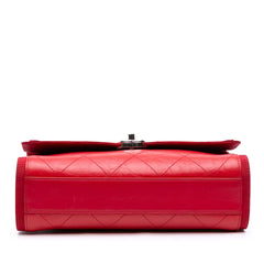 CC Quilted Crumpled Calfskin and Grosgrain Flap