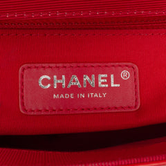 CC Quilted Crumpled Calfskin and Grosgrain Flap