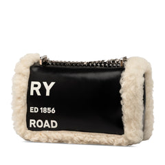 Small Shearling Trimmed Coated Canvas Lola Crossbody