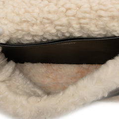 Small Shearling Trimmed Coated Canvas Lola Crossbody