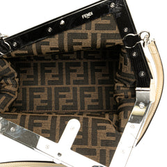 Small Fendi First Leather and Suede Striped Crossbody