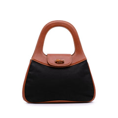 Canvas Bamboo Handbag