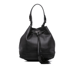City Calf Drawstring Bucket Bag