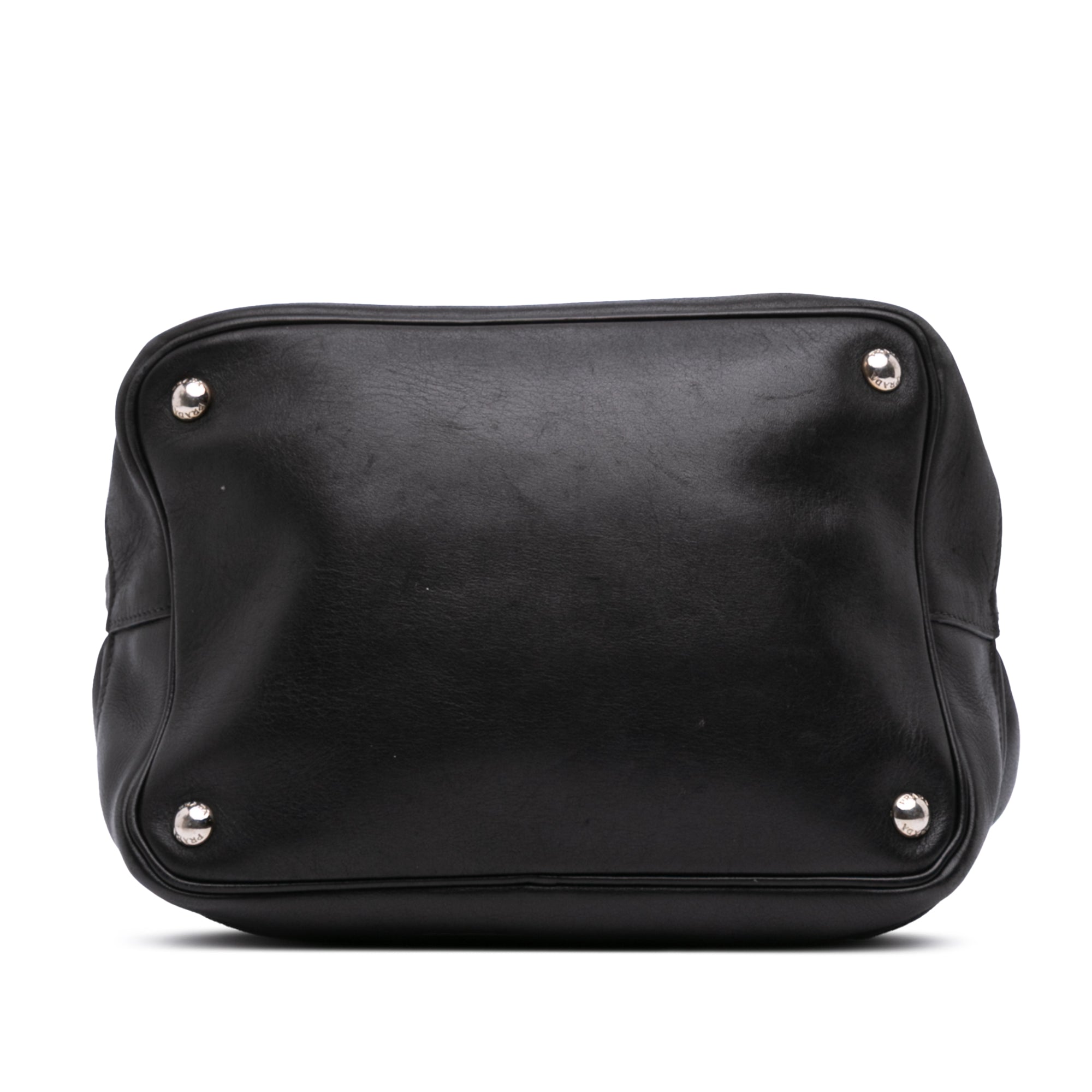 City Calf Drawstring Bucket Bag