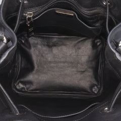 City Calf Drawstring Bucket Bag