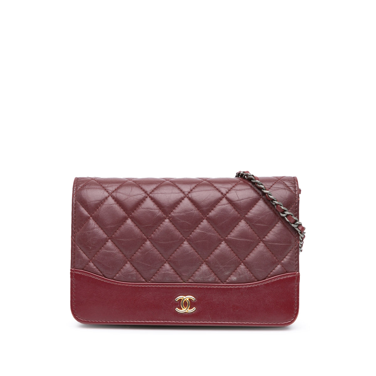 Quilted Aged Calfskin Gabrielle Wallet on Chain