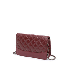 Quilted Aged Calfskin Gabrielle Wallet on Chain