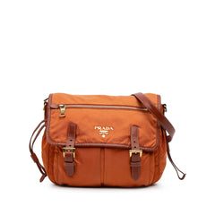 Tessuto Zip Double Buckle Messenger Bag