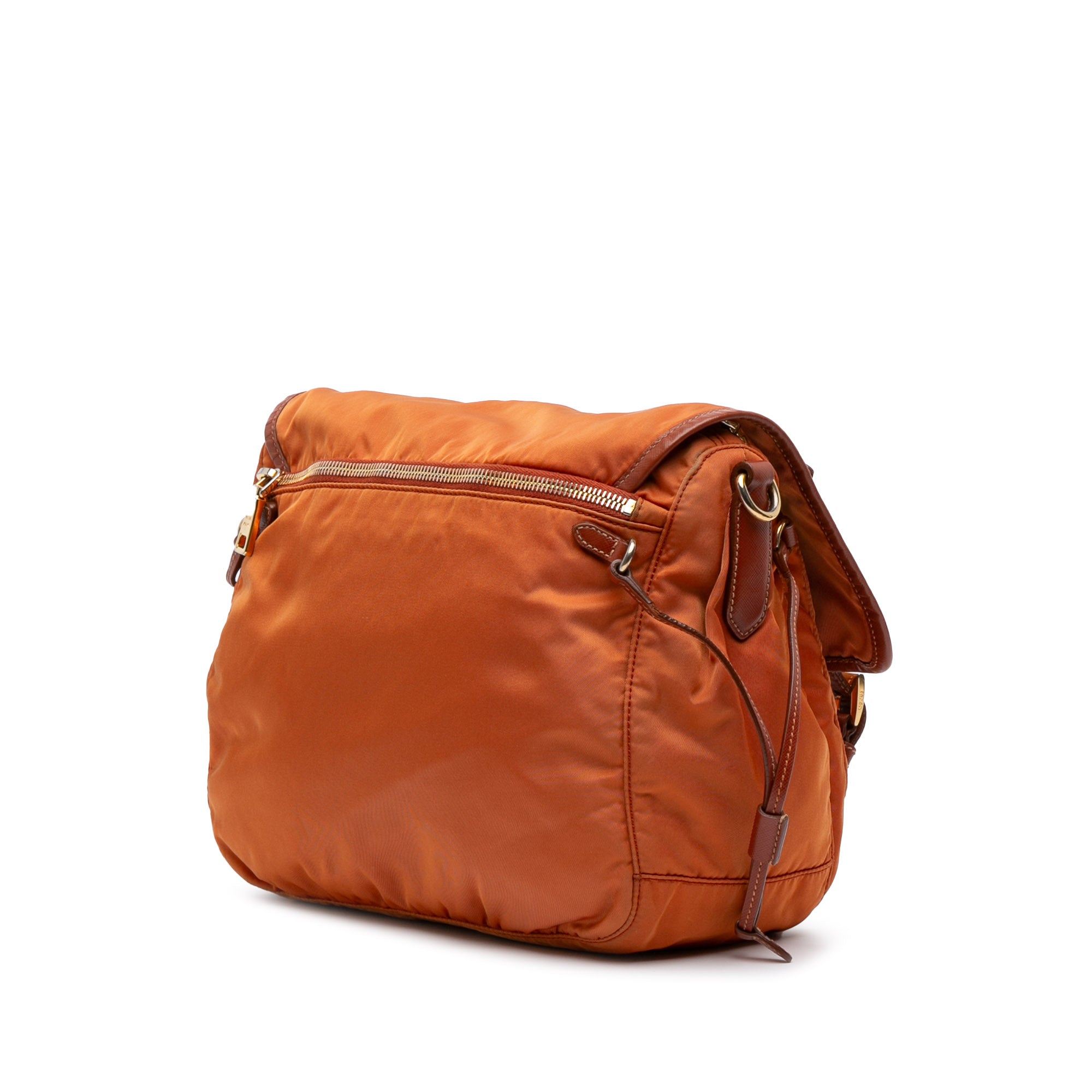 Tessuto Zip Double Buckle Messenger Bag