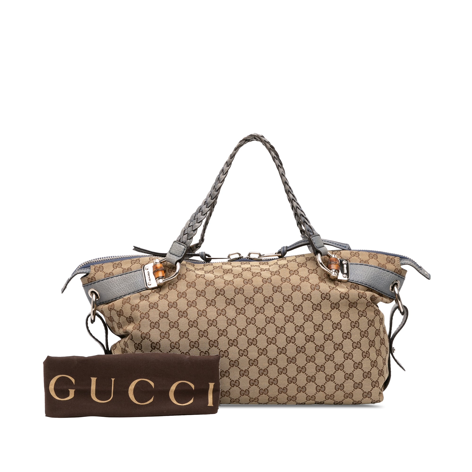Medium GG Canvas Bamboo Bar Tote