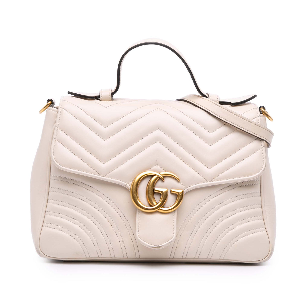 Small GG Marmont Matelasse Leather Top Handle Bag