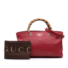 Medium Calfskin Bamboo Shopper Satchel