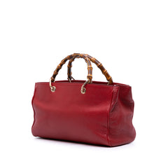 Medium Calfskin Bamboo Shopper Satchel