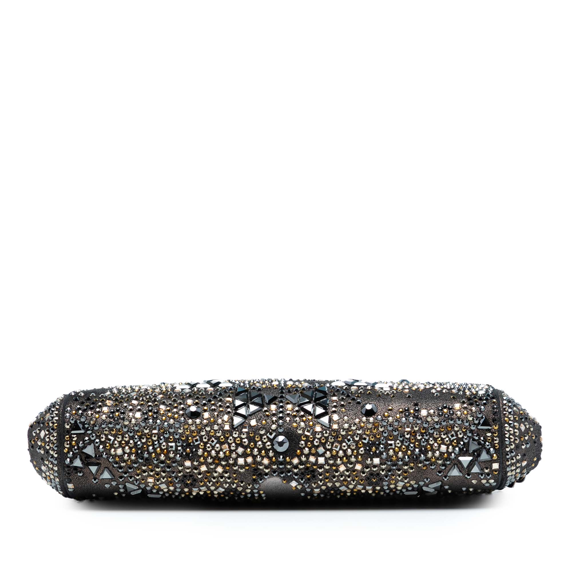 CC Glitter Lambskin Studded Frame Clutch on Chain