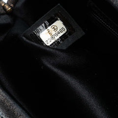 CC Glitter Lambskin Studded Frame Clutch on Chain