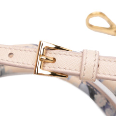 Small Saffiano Lux Galleria Floral Print Double Zip Satchel