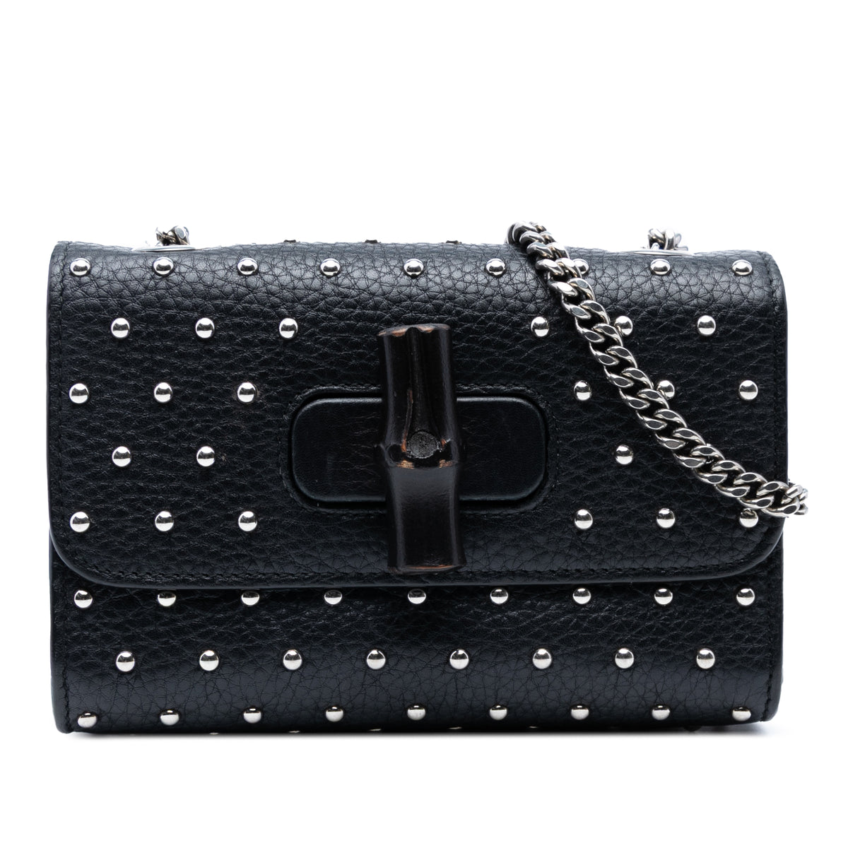 Small Leather Studded Miss Bamboo Crossbody