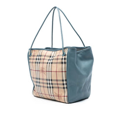 Small Leather Trimmed Haymarket Check Coated Canvas Canterbury Tote