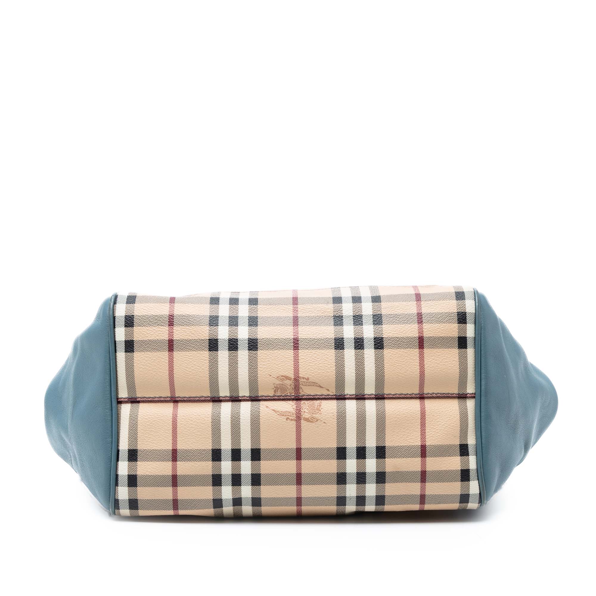 Small Leather Trimmed Haymarket Check Coated Canvas Canterbury Tote