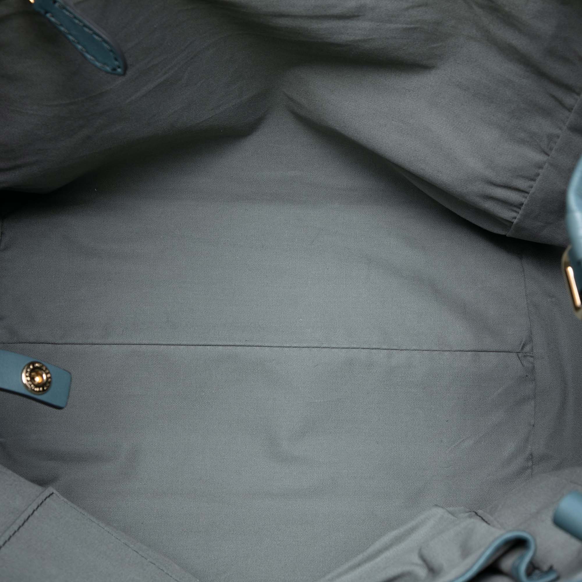 Small Leather Trimmed Haymarket Check Coated Canvas Canterbury Tote