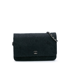 Lace Overlay Goatskin Wallet On Chain